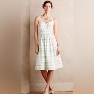 Anthropologie Moulinette Soeurs Sea Isle Dress Sz 4 Floral Lace Striped